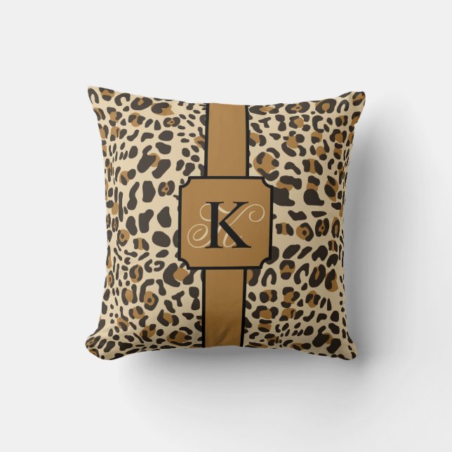 Coussin Motif Poster de animal Leopard Jaguar personnalisé (Recto)