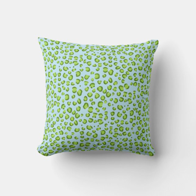 Coussin Motif Poster de animal moderne Green Leopard (Recto)