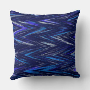 Coussin motif pourpre et bleu chevron