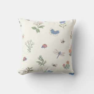 Coussin Motif Prairie Fleur Sauvage Jardin Botanique Flora