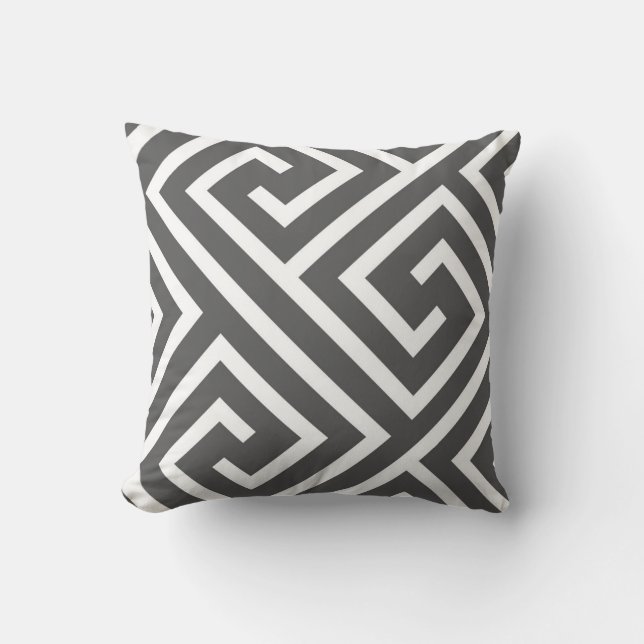 Coussin Motif principal de Grec moderne dans le charbon de (Recto)