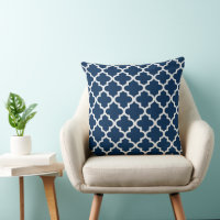Motif Quatrefoil bleu et blanc de la marine modern