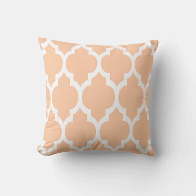 Coussin Motif Quatrefoil Marocain blanc #4 (Recto)