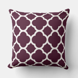 Coussin Motif Quatrefoil violet profond