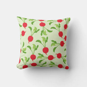 Coussin Motif Radish Red Green