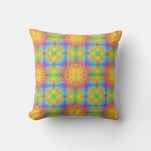 Coussin Motif Rainbow Feather