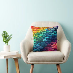 Coussin Motif Rainbow Scale