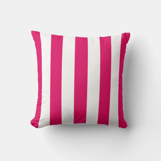 Coussin Motif Raspberry White XL Stripes (Recto)