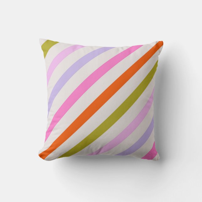 Coussin Motif rayé coloré (Recto)