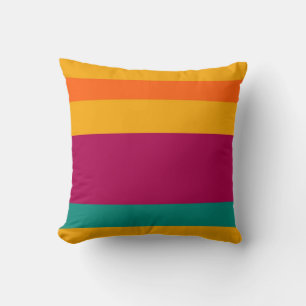 Coussin Motif rayé de couleur rétro