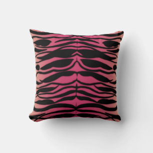 Coussin Motif rayé peau de tigre en rose framboise