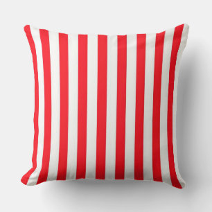 Coussin Motif rayé rouge et blanc