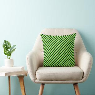 Coussin Motif rayé vert noir