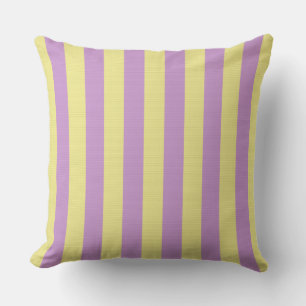 Coussin Motif rayé violet et jaune