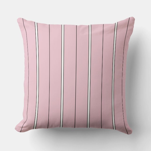 Coussin Motif rayure verticale rose pâle minimaliste (Recto)