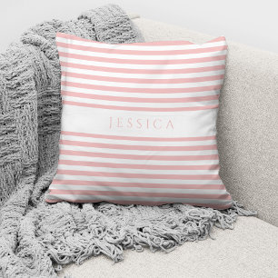 Coussin Motif rayures roses modernes personnalisé