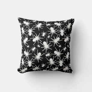 Coussin Motif Répétitif Noir Et Blanc   Motif Araignée