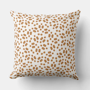 Coussin Motif Répétitif Tacheté Brun Organique Dalmatien