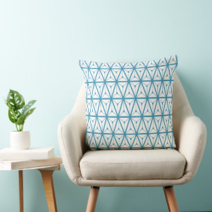 Coussin Motif rétro atomique bleu