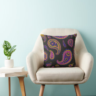 Coussin Motif Retro Paisley