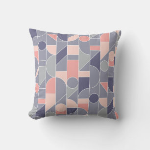 Coussin Motif rétro Rose gris sans joint