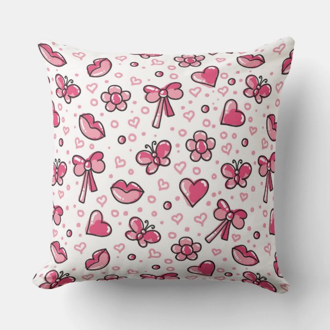 Coussin motif romantique (Recto)
