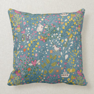 Coussin Motif romantique abstrait avec la bande dessinée