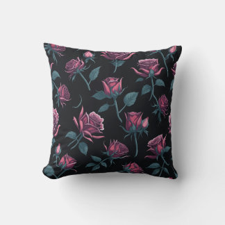 Coussin motif rose