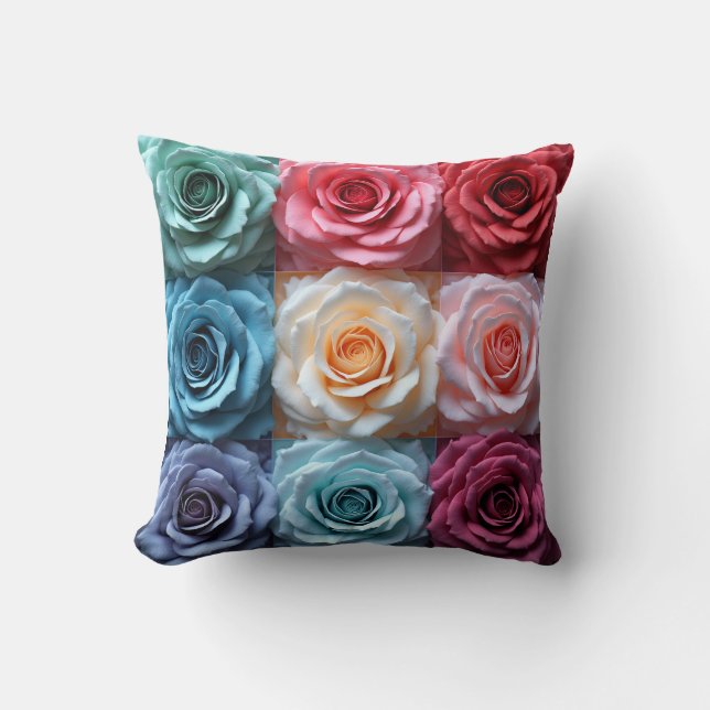 Coussin motif rose (Recto)