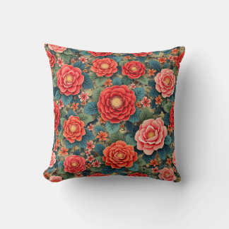Coussin motif rose
