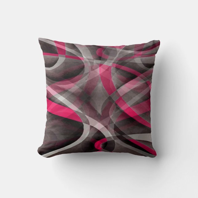 Coussin Motif rose et gris Rose des années 80 (Recto)
