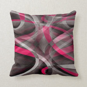 Coussin Motif rose et gris Rose des années 80