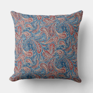 Coussin Motif rouge, blanc et bleu rétro