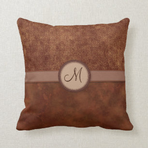 Coussin Motif rouge de pièce de monnaie de rouille avec l