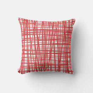 Coussin motif rouge et blanc