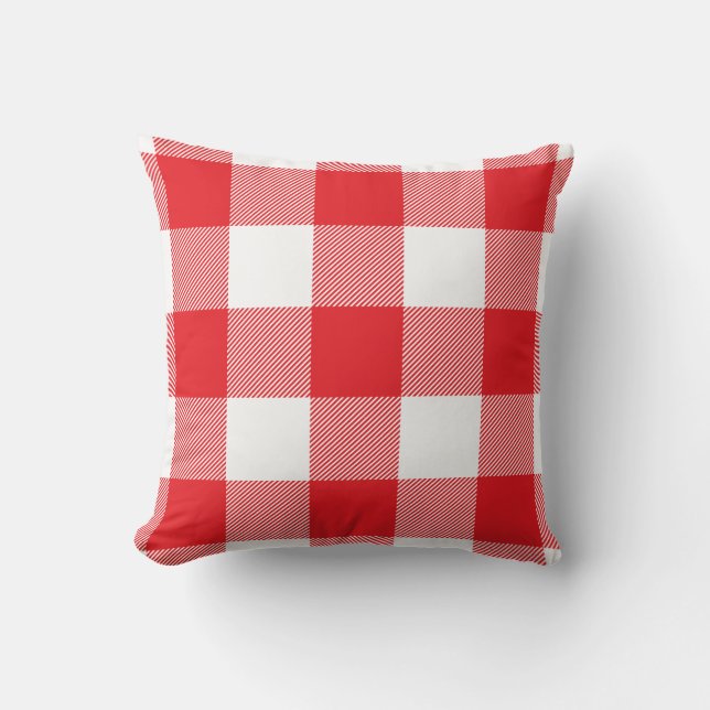 Coussin Motif rouge et blanc rustique de contrôle de (Recto)
