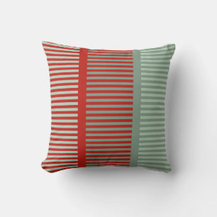 Coussin Motif rouge et vert rayé