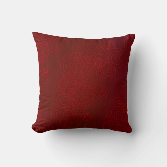 Coussin Motif rouge-foncé de remous (Recto)