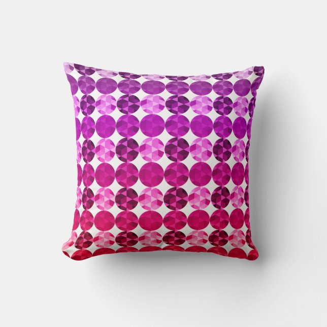 Coussin Motif rouge-rose pourpre d'Ombre de cercles (Recto)