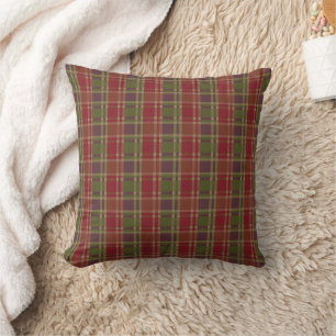 Coussin motif "Rustic Plaid Elegance"