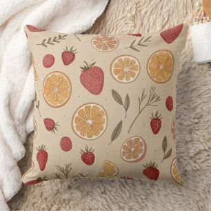 Coussin Motif rustique de fraise et d'agrumes (5)