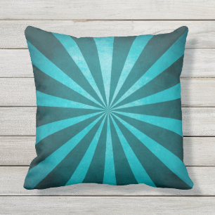 Coussin Motif rustique vintage de Starburst de bleu de