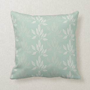 Coussin Motif Sage Green & Gold Gum Leaf