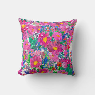 Coussin Motif sans couture avec de Belles fleurs. Aquarell
