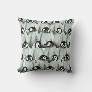 Coussin Motif sans couture avec des pingouins mignons
