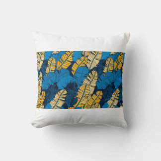 Coussin Motif sans couture avec feuilles tropicaux dessiné