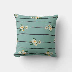 Coussin Motif sans couture avec marguerite et rayures