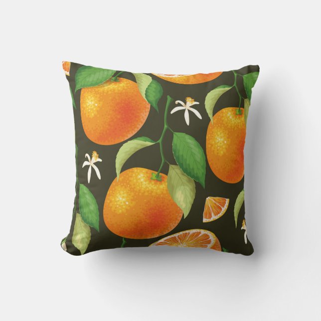 Coussin Motif sans couture avec orange (Recto)