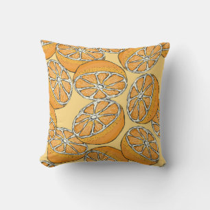 Coussin Motif sans couture avec oranges tranchées. illu vi