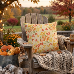 Coussin Motif sans couture de citrouille d'automne et de f